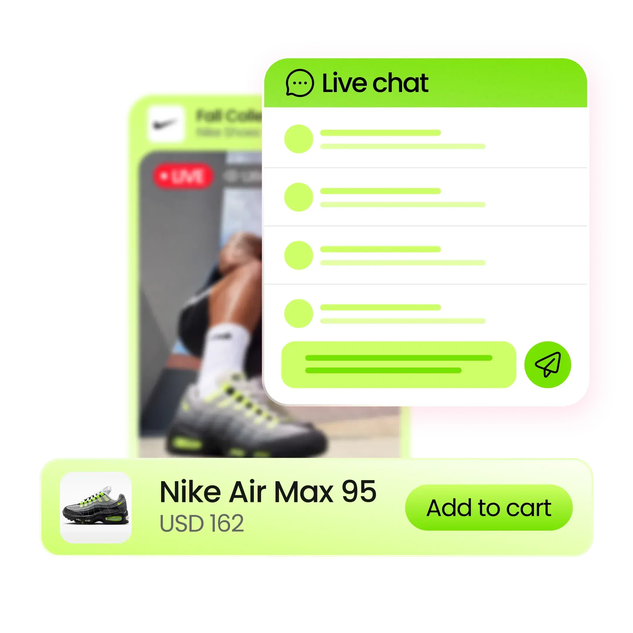 Live control room managing products, chat, and stream health